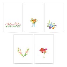 At Once花朵素色明信片 vol.1 5種 100張, 1套, 20張*5張