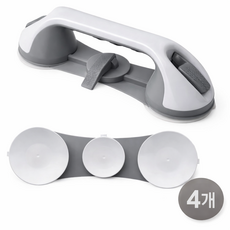 하스몰 3중 진공 무타공 흡착 안전 손잡이, 그레이, 4개