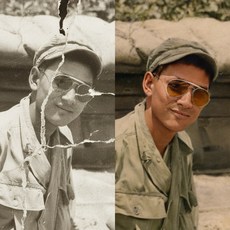 옛날 흑백 사진 복원 찢어진 사진 복구 컬러 변환