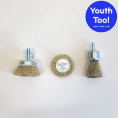 YOUTH TOOL 드릴용 철 황동 원형 강철 녹제거 불판 와이어 브러쉬, 1개