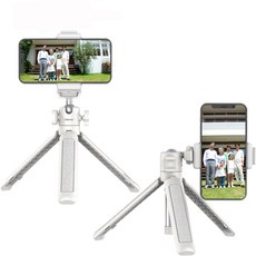 [울란지 스마트폰 촬영세트2] 44cm 길이연장 악세사리 장착가능 삼각대 거치대 포함 (화이트), MT-42 삼각대 + ST-07 거치대 (화이트), 1개