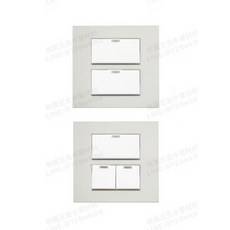 Suzone樹榮 雅典系列 雙聯螢光開關 附蓋板 AT-6722/AT-6723, 1個, 雙聯三開（一開+二開）,魔粒黑