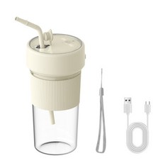 밀짚 과일 믹서를 가진 작은 USB 재충전용 믹서기 Juicers 주스를 위한 휴대용 PP와 PC 물자, Milky white