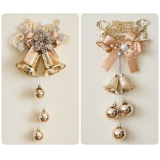 聖誕節裝飾品聖誕樹掛飾店鋪場景佈置裝扮鈴鐺掛件小飾品花環門掛, 1個, B款,除了特別備註外都是1個的價格