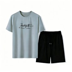 Butgatti 運動套裝 吸濕排汗短袖上衣與短褲兩件組
