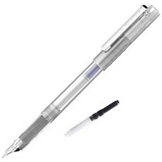 Schneider 슈나이더 만년필 406 투명축 세트 잉크 카트리지 1개와 컨버터 1개 포함 펜촉 크기 EF/극세 글씨 잉크 컬러 블랙/검정 406FPCL 카트리지 컨버터 양용