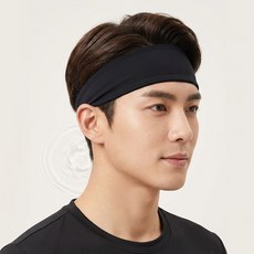 심플해븐 스포츠 러닝헤어밴드 땀흡수 헬스 남녀공용, 블랙+블랙, 1개 블랙+블랙, 1개