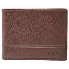 FOSSIL SML1511201 BROOKS FLIP ID BIFOLD WALLET 皮革短夾 禮盒組 (咖啡)