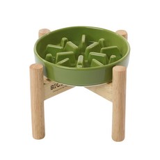 급체방지 애완동물용 식기 강아지 식기 급체 강아지 과식방지 식기 비만방지 밥그릇 강아지 밥그릇 체중조절 식단조절 급체 방지 슬로우 식기+받침대 강아지 고양이 겸용 별 모양, S, 1개, 그린