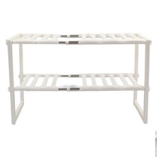 可伸縮不鏽鋼廚房水槽瀝水置物架, 白, 1個