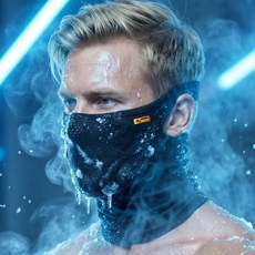 타이트엔드 A6X BLD 백리스 아쿠아 쿨 스포츠 마스크 목커버 롱타입, 1개, 블랙