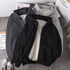 桃園 連帽衛衣男 秋冬加絨加厚連帽拉鏈開衫衛衣 男女寬鬆韓版ins長袖保暖外套上衣