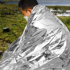 바이트 체온 유지 응급 담요, 은색, 4개