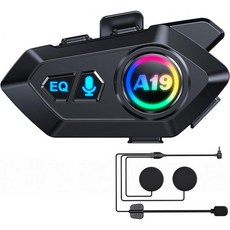 오토바이 헬멧용 블루투스 헤드셋 야외 무선 5.3 헤드폰 스피커 노이즈 캔슬링 인터콤 통신 시스템 IPX6 방수 강력한 베이스 오프로드 바이크용 256197, A19