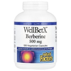 네추럴 팩터스 WellBetX 베르베린 500mg 베지 캡슐 120정, 1개