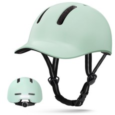 신맥스 Shinmax 산악 자전거 킥보드 인라인 스케이트 안전 보호장비 운동 어반 야구 모자형 초경량 헬멧 라이딩 사이클링 멀티 사이즈 KC인증 안전모, 민트, 1개