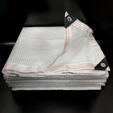 투명 천막 원단 행사 그리드 PE 커튼 흑백 방풍 방한, 3x3m, PE 화이트 메시