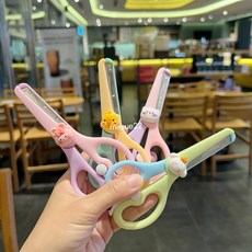 兒童手工安全剪刀 自動回彈不傷手 幼兒園寶寶三歲起, 新品白狗, 1個