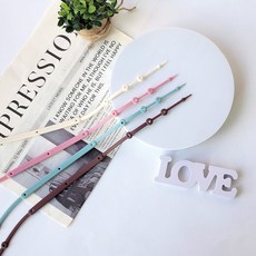 아가프라 실리콘 멀티스트랩1+1 분실방지 9개 구멍으로 길이조절 국내생산, 1세트, 크림+민트