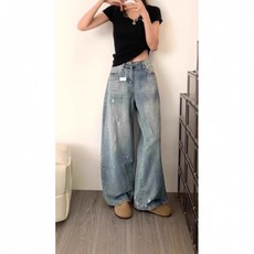 Yellwel 여성용 하이웨스트 와이드 롱 팬츠 여름 DJP