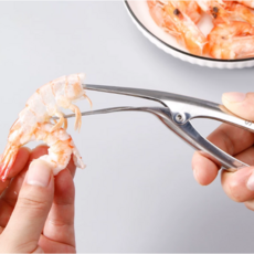 새우 껍질 제거기 새우까기 내장제거 손질칼 주방 조리도구, 실버, 1개