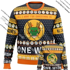 새로운 애니메이션 Shenron 드래곤 볼 Z 크리스마스 라운드 넥 풀오버 남자 코스프레 의상 하라주쿠 프린트, 15 S, 01 8.14