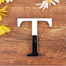 영어 알파벳 아크릴 미러 표면 벽 스티커 3D 포스터 침실 축제 파티 장식 DIY 아트, Gold, 08 T