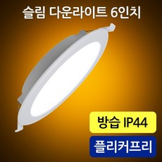 비츠온 LED 6인치 15w 방습 다운라이트(IP44) 벌레유입방지 A/S 2년, 1개, 전구색