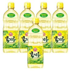 오뚜기 식용유 콩기름, 5개, 900ml