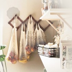 라온픽 화이트 그물 가방 네트공예가방