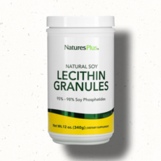 Natures Plus 네이처스 플러스 대두 레시틴 과립 HDL콜레스테롤 포스파티딜 콜린 이노시톨 포스파티드 인지질 칼슘 철 인 마그네슘 12 oz (340g), 1개