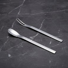 디저트용 스텐 티스푼 티포크 세트 카페 조각케이크 포크, 티스픈 4P