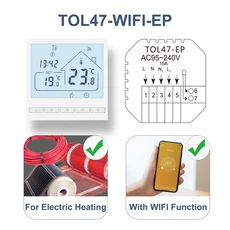 전기 바닥 난방용 Beok Wifi Samrt 온도 조절기 Tuya Underfloor 온도 컨트롤러 Google Home Alexa Alice, 01 220V