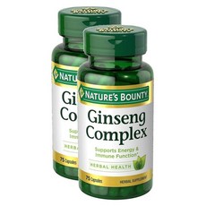 1+1 네이처스바운티 인삼 추출물 300mg 75 캡슐 진세노사이드 로얄제리 비타민B12, 2개, 75정