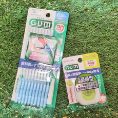 GUM牙周護理牙間刷組：L型(0SSSS' 1SSS' 2SS)10入/I型(1SSS' 2SS)20入/牙線，深層清潔牙縫，預防牙周病, 1個, I型牙間刷2SS+含蠟順滑型牙線