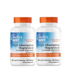 닥터스베스트 마그네슘 글리시네이트 킬레이트 Magnesium 120정 2개