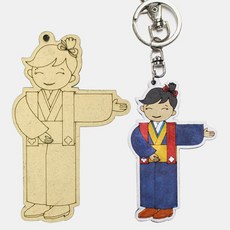 색지청 다문화의상 우드아트 (열쇠고리), 05 일본_기모노