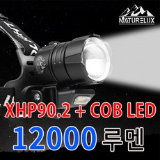 네이처룩스 XHP90.2 헤드랜턴 12000루멘 LED 개선판 써치라이트 낚시 해루질 캠핑, XHP90.2헤드랜턴(배터리미포함), 1개