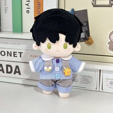40cm 인형 의상 솜인형옷 귀여운 솜인형 자세 아이돌 앉은 인형옷 무속성 솜깅이 잠옷, 아이스 블루 20cm 서있는