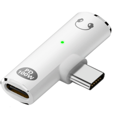 코넥트 100W C타입 DAC 충전 어댑터 3.5mm 동시지원, 1개, 스노우 화이트
