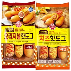 오뚜기 맛있는 핫도그(오리지널+치즈), 1세트, 800g