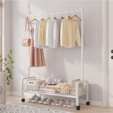 하이피러브 다용도 튼튼한 옷걸이 행거, 화이트1단