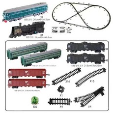 전동 증기 기차 레일 증기기관차 모형 기차놀이 합금 나오는, 일반 배터리, 8 그린 오리엔탈 기관차 + 클래식 기관차 + 6량 +, 1개