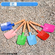 DFMEI 兒童玩沙挖沙鐵鏟子鐵桶沙灘玩具套裝寶寶玩土挖土園藝三件套工具, 1個, 1g, 小方鏟一個 顏色隨機:如圖