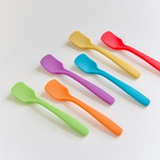실리콘 요거트 스푼 아이스크림 디저트 수저 국내산 실리콘 젤라또 스푼 13color, 다크그린