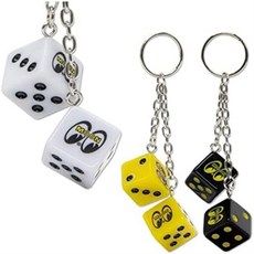 MOONEYES Twin Dice Keyring 문 아이즈 트윈 다이스 키링 체인 MKR187 WH 화이트 멋쟁이 아메리칸 잡화, 한개옵션0, 1개