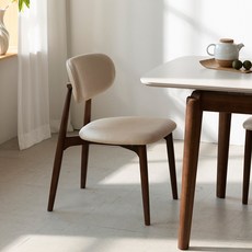 오크빌 라온 원목 식탁 의자 인테리어 체어 책상 카페의자 가죽, 월넛, 1개