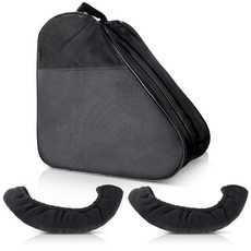 Clysee 3피스 롤러 스케이트 백 및 아이스 블레이드 커버 세트 조절 가능한 어깨끈 쿼드 인라인 대부분의 액세서리에 적합 173595, Clysee 3피스 롤러 스케이트 백 및 아이스 블레이