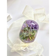 (달빛마녀캔들)DIY상품 조화 플라워4종1택 하바리움 만들기 키트 250ml, 퍼플키트