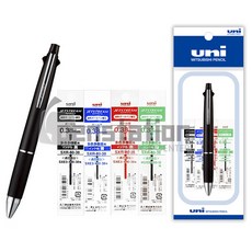 유니 제트스트림 4+1 0.38 멀티펜 리필 세트, 블랙0.38mm+리필(흑1청1적1녹1) 세트